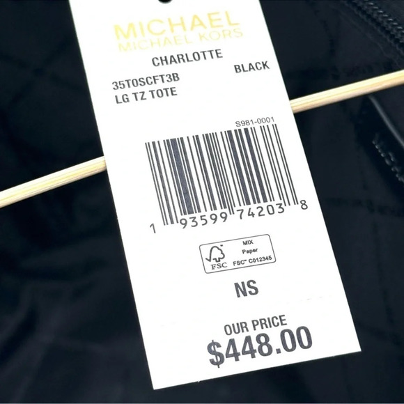 Michael Kors Large Charlotte Tote Bag Black (NWT) - Picture 10 of 10